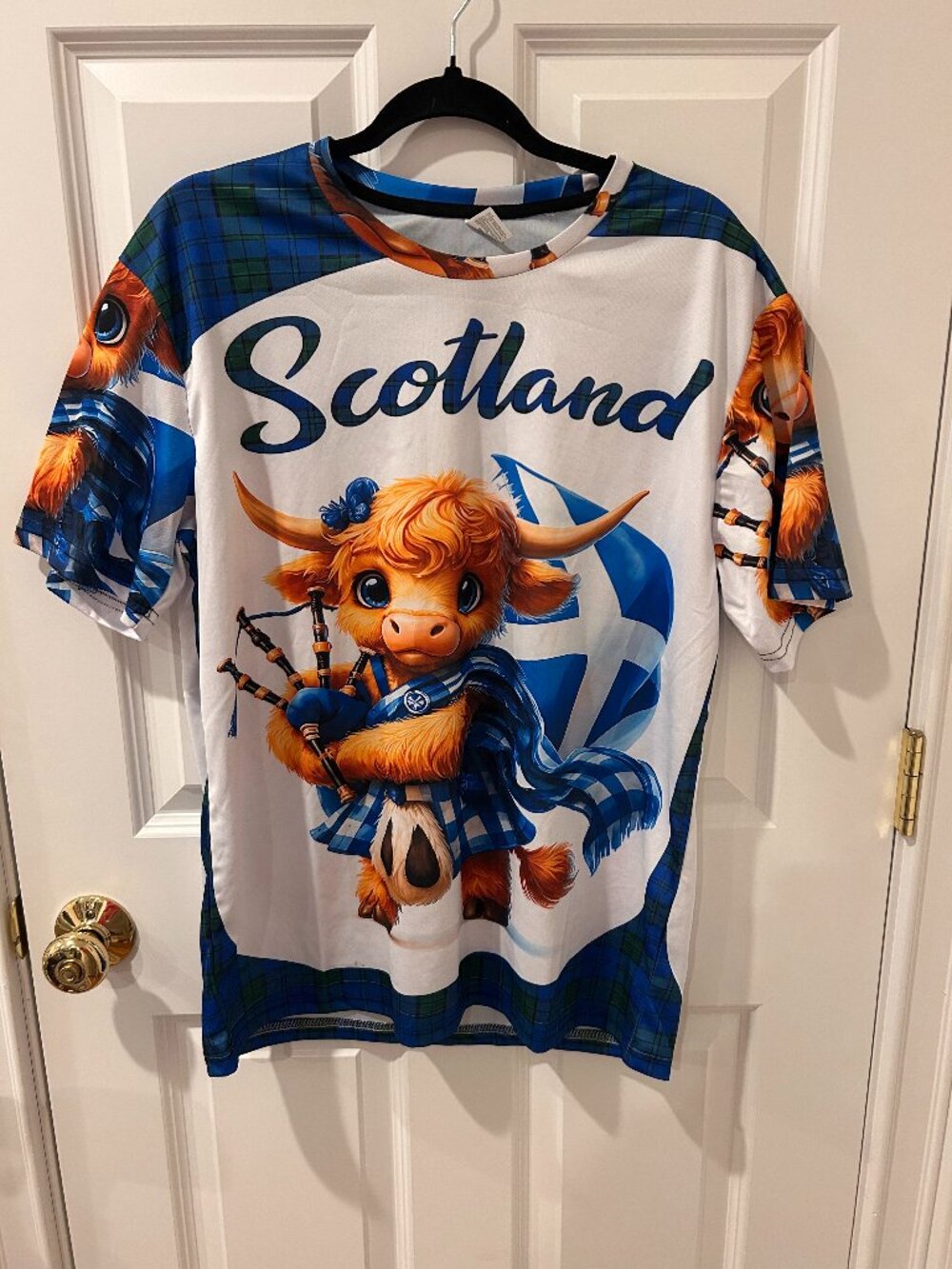 Scotland Dryfit Tee with Highland Cow